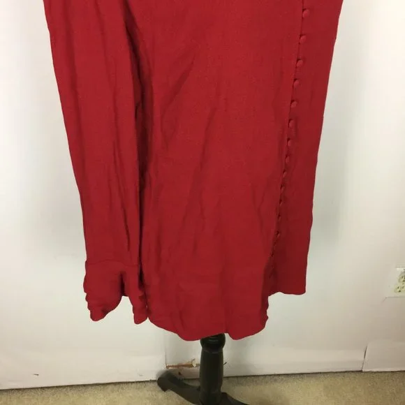 Soft Surroundings Blouse Top Size PS Womans Petite Red Button Front Long Sleeve - Picture 9 of 15